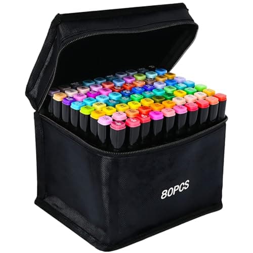 Marqueurs à l'alcool de 80 couleurs, marqueurs à double pointe pour dessin d'artiste, parfaits pour les étudiants adultes, cadeau pour amis