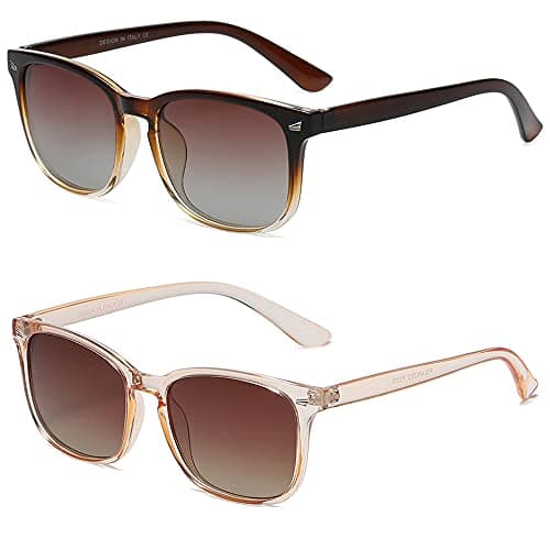 DUSHINE Lunettes de soleil polarisées pour femmes Style rétro classique Protection UV400