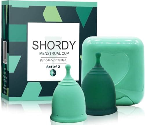 SHORDY Reusable Menstrual Cups, Set of 2 with Box, First Period Cup Kit for Girls & Women, Hygienic and Safe Copa, Up to 12 Hours Comfort, Feminine...