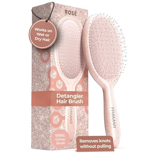 Brosse à cheveux démêlante à paillettes FRAMAR - Brosse démêlante, Brosse à cheveux mouillés pour femme, Brosse à cheveux bouclés, Brosse à Cheveux, Brosse Cheveux Bouclés,...