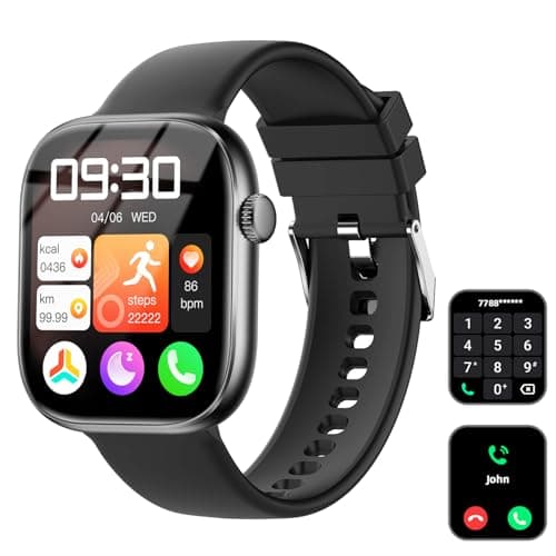 Montre intelligente pour femmes et hommes, écran tactile HD de 1,83", trackers de fitness et de sommeil, moniteur de fréquence cardiaque, montre intelligente d'appel Bluetooth pour Android/iOS, IP67...
