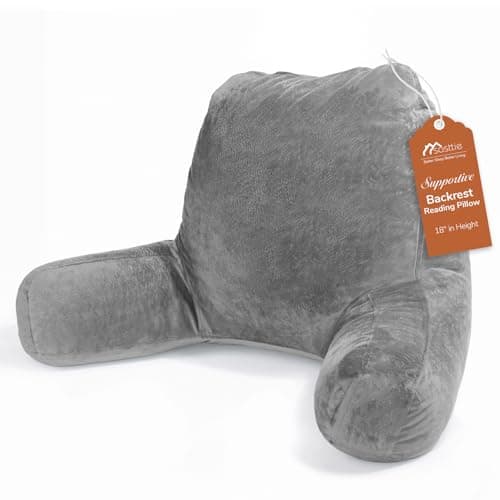 Oreiller de lecture Sasttie pour lit adulte, oreiller de dos en velours pour assis au lit, coussin de soutien assis pour dossier, essentiels de dortoir universitaire pour filles et...