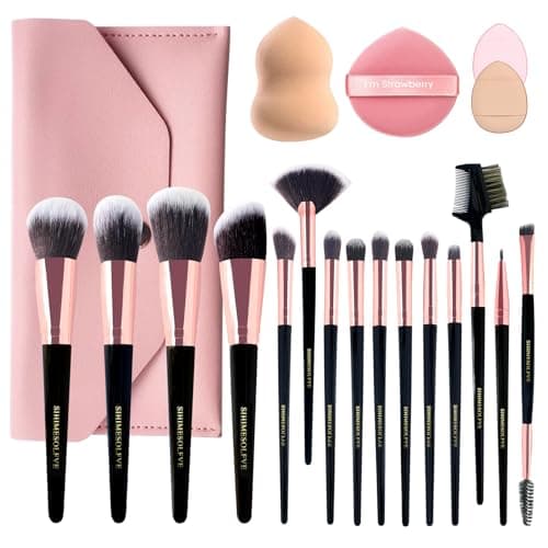Pinceau de maquillage 15 pièces ensemble de pinceaux de maquillage professionnel pour les yeux et le visage, pinceaux de maquillage avec peigne à cils, pinceaux de maquillage ensemble de pinceaux de maquillage doux, ombre à paupières...