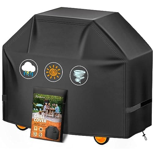 HomWanna BBQ Cover 52 Inch - 600D Grill Cover for Weber Spirit 300 & Spirit 400 Series Grills - Outdoor Barbecue Covers Waterproof Heavy Duty for...