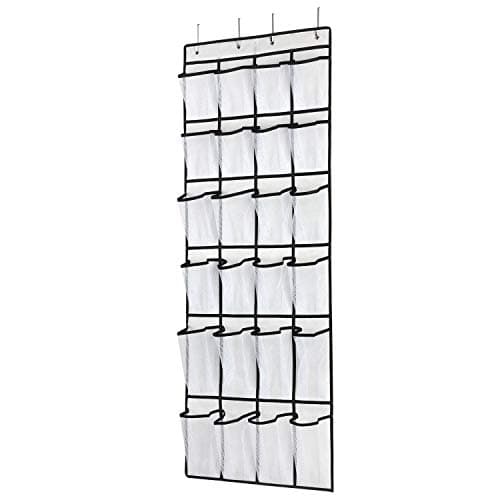 SAVERHO Over The Door Shoe Organizer, Hanging Shoe Organizer with 24 Mesh Large Pockets Door Shoe Rack Organizer for Men Women Kids Hanging Shoe...