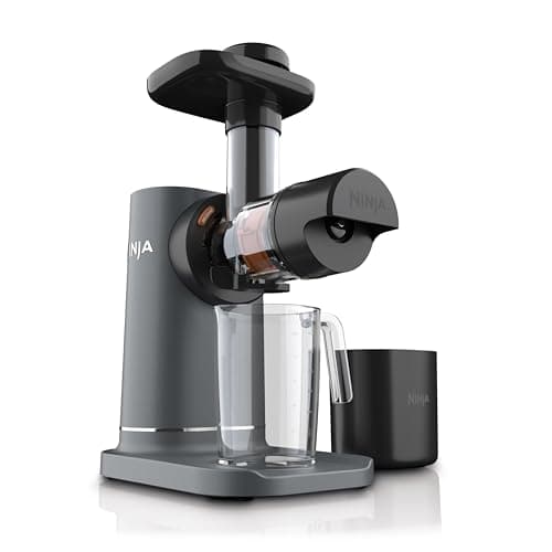 Presse-agrumes Ninja Cold Press, NeverClog Puissant presse-agrumes lent compact avec contrôle total de la pulpe, récipient à pulpe XL et pichet à jus, facile à nettoyer, JC151C...