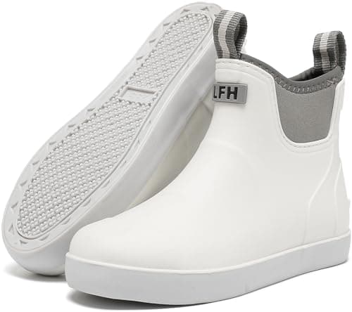 Women’s Rain Boots Waterproof Deck Boots Rubber Garden Boots for Women, Non-Slip Ankle Chelsea Boots for Fishing, Farming, Yard Work, Lightweight...