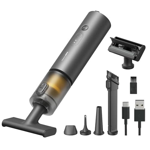 Aspirateur de voiture à main HOTO sans fil, mini aspirateur portable 4-en-1 avec aspiration forte de 20 000 Pa, souffleur électrique à air comprimé pour voiture,...