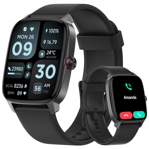 Smart Watches for Men Women, with Bluetooth Calling, 1.85" Screen DIY Dial Smartwatch for Android iPhone. 100+ Sports Modes, Heart Rate Sleep...