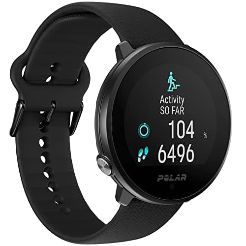 Montre connectée GPS Polar Unite résistante à l'eau avec suivi de la santé et outils de surveillance de la condition physique, S-L, pour homme ou femme, noir-noir