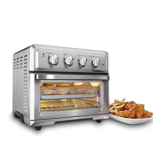 Friteuse à air Cuisinart + four grille-pain à convection de Cuisinart, four 7-1 avec options de cuisson, gril, gril et réchaud, acier inoxydable...