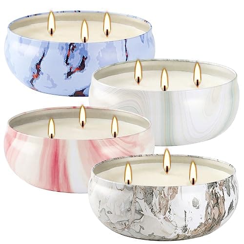 Le paquet de quatre bougies à la citronnelle à trois mèches assure une diffusion uniforme de l'arôme grâce à son design à trois mèches, parfait pour les salons et les chambres....