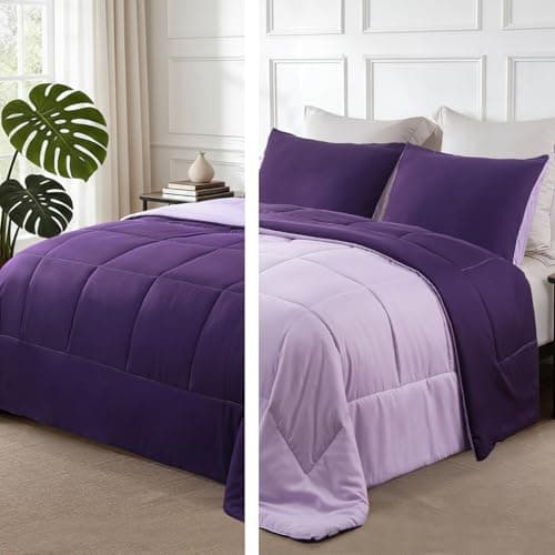 Exclusivo Mezcla Lightweight Reversible Queen Size Comforter Set, Down Alternative Comforter with 2 Pillow Sham, Queen Size Bedding Set for All...