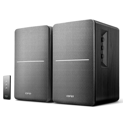 Edifier R1280T Powered Bookshelf Speakers - 2.0 Active Near Field Monitors - Studio Speaker - Black - 42 Watts RMS