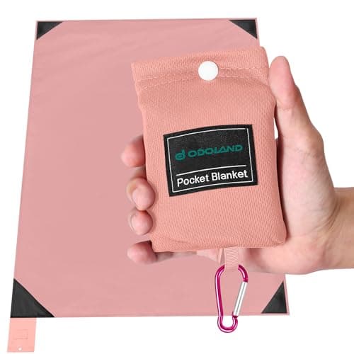 Couverture de plage Odoland, couverture de pique-nique imperméable à l'épreuve du sable, tapis de plage extérieur léger et portable avec sac de poche pour voyage,...