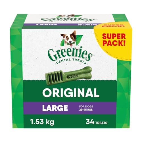 GREENIES Friandises pour chiens Original Grand soin dentaire naturel (34 friandises) 54 oz. Paquet