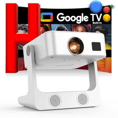 Smart Projector-4K Projecteur Home:【Built-in Google TV|180° Stand|2000 Brightness|Voice Control】 Movie Projector with WiFi6 & Bluetooth5.4 Auto...