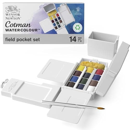 Winsor & Newton Cotman Water Color Field Box Set of 12 Half Pans