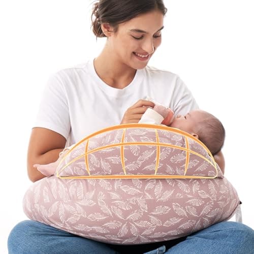 Momcozy Oreiller d'allaitement et positionneur original – Oreiller d'alimentation grande taille | Allaitement maternel, alimentation au biberon, soutien pour bébé | avec taille réglable....