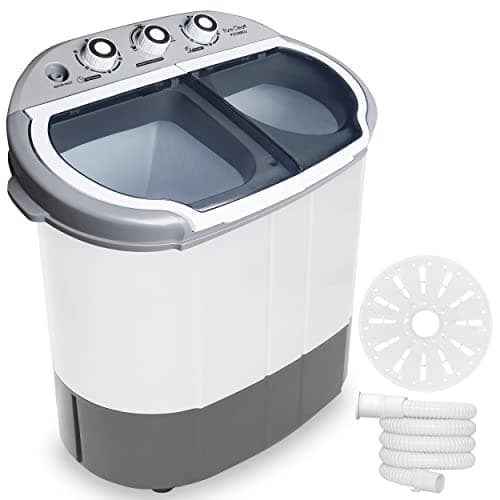 Pyle Portable Washing Machine, 2 in 1 Compact Portable Washer and Dryer with Twin Tubs, 7.7lbs. Capacity, 110V – Ideal for Dorms, Apartments, RVs &...