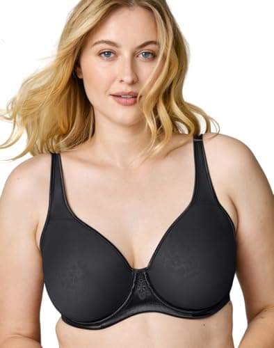 Wonderbra Womens Plus Support Underwire Full Coverage Bra, BLACK JACQUARD, 38C US