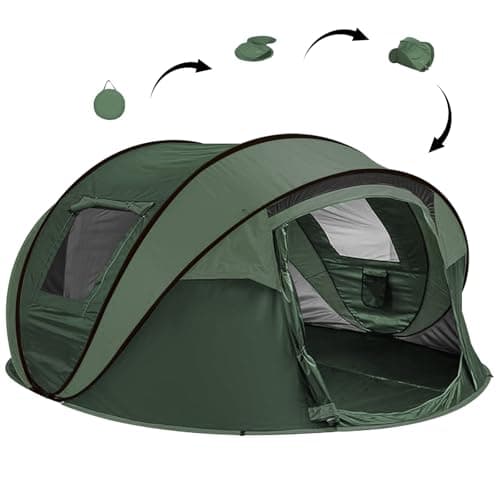 Camping Instant Tent,4-6 Person Pop Up Tent, Water Resistant Dome Tent, Easy Setup for Camping Hiking and Outdoor, Portable Camping Tent with Carry...