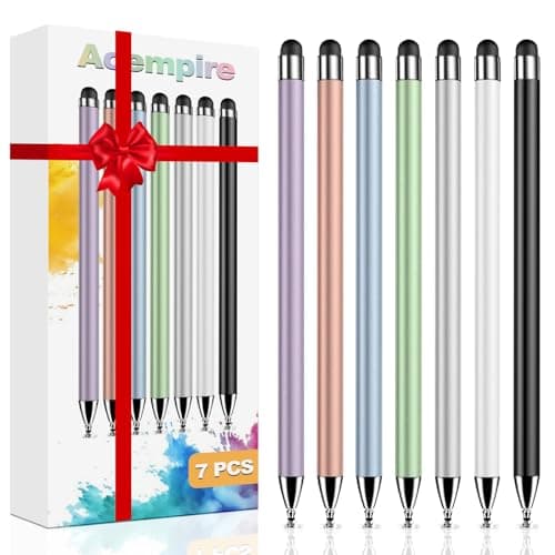 Stylus (7 Pcs), 2-in-1 Stylus Pen for Touchscreen, High Precision and Sensitivity, Stylus Pen for iPad, iPhone/Samsung/Android Smartphone and...