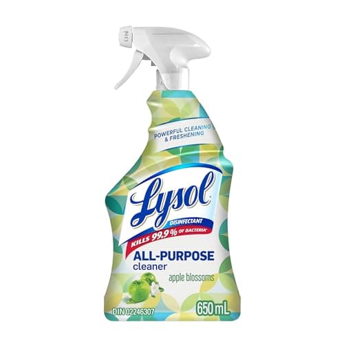 LYSOL All Purpose Cleaner Trigger Spray, Grease Fighting Multi-Surface Cleaner, Removes Soap Scum, Green Apple Scent, 650 mL