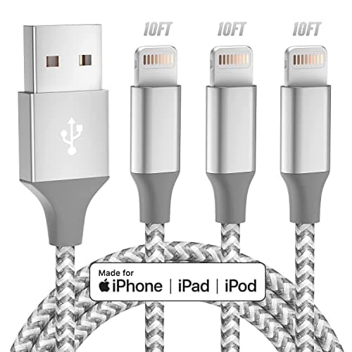 Bkayp Apple MFi Certified iPhone Charger 3pack 10FT Long Lightning Cable Fast Charging High Speed Data Sync USB Cable Compatible iPhone 14/13/12/11...