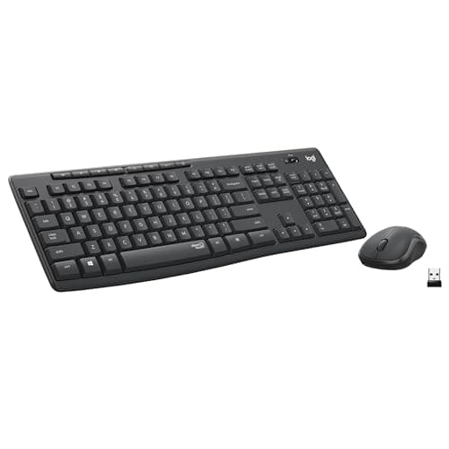 Logitech MK295 Mouse & Keyboard Combo with SilentTouch Technology, Full Numpad, Advanced Optical Tracking, Lag-Free, 90% Less Noise - Graphite