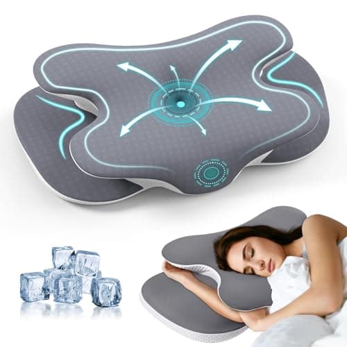 Oreiller cervical A-Pce, oreillers ergonomiques en mousse à mémoire de forme pour soulager les douleurs cervicales avec taie d'oreiller respirante, oreiller de soutien du cou à contour réglable...