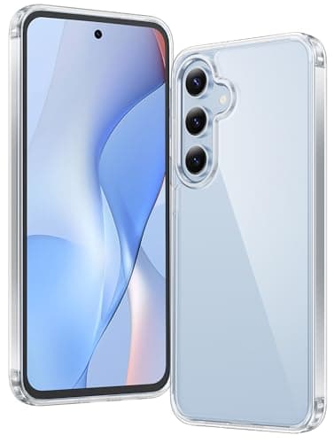 Coque FNTCASE pour Samsung Galaxy S24-FE : Protection transparente contre les chutes de qualité militaire, coque fine anti-jaunissement - Protection robuste antichoc transparente...