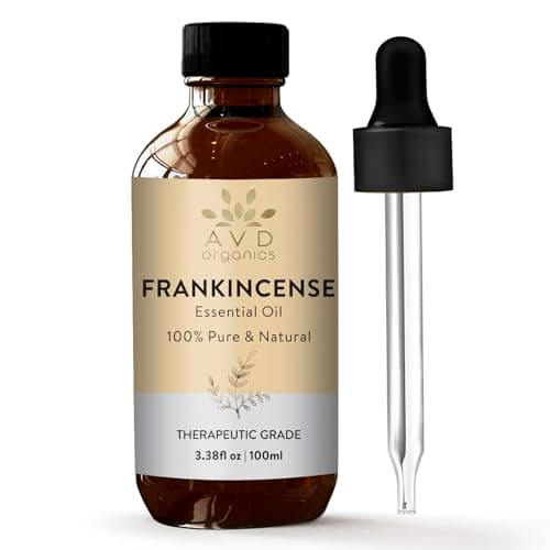 AVD Organics Huile essentielle d'encens 100 ml | Huile d'encens 100 % pure et naturelle pour le visage et les cheveux | Arôme boisé et terreux pour diffuseurs, savons et...