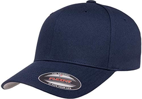 Flexfit Cotton Twill Fitted Cap, Navy, Large-X-Large
