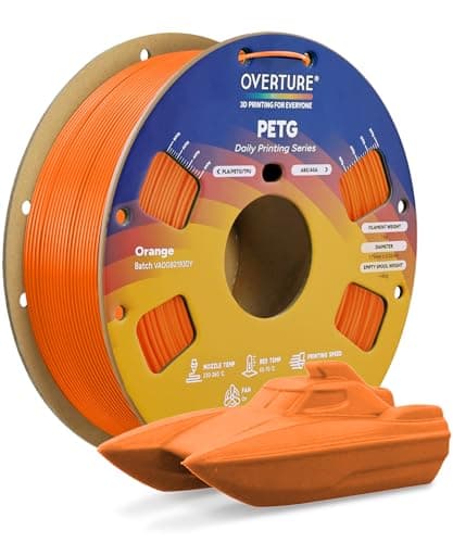 Filament d'imprimante 3D OVERTURE PETG 1,75 mm, bobine PETG durable soigneusement enroulée de 1 kg (2,2 lb), filament à forte ténacité, précision dimensionnelle +/- 0,02 mm,...