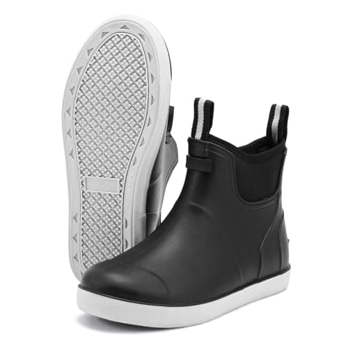 Hsttgsr Bottes de pluie pour hommes Bottes en caoutchouc imperméables antidérapantes Bottes de jardin mi-mollet antidérapantes Bottes de pont Bottes de pluie à la mode pour hommes Bottes en caoutchouc pour hommes...