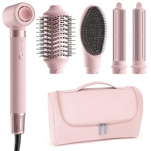 MESCOMB 5 en 1 Styler à air chaud - Styler à haute vitesse 1400 W avec bigoudi à enroulement automatique, pour un séchage rapide, du volume, des boucles, un lissage, sans dommages causés par la chaleur...