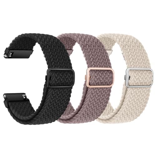 AGUPERFIT Quick Release Watch Strap 22mm - 3 Pcs, Adjustable Nylon Braided Stretchy Band Breathable Elastic Replacement Bracelet for Smartwatches...