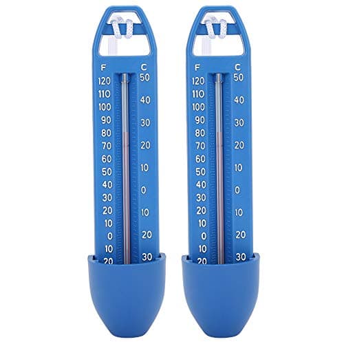 Lot de 2 thermomètres de piscine flottants, grande taille, facile à lire pour la température de l'eau, pour piscines et spas extérieurs et intérieurs, bains à remous et aquariums