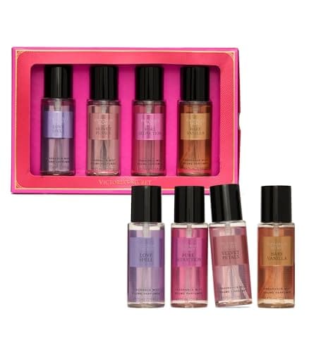 Victoria's Secret Fragrance Mist Collection 4 Piece Mini Gift Set, Assorted Scents