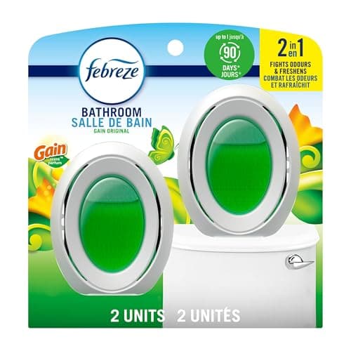 Febreze Bathroom Air Freshener, Odor-Fighting, Plug In Alternative, Air Fresheners for Home and Bathroom and Kitchen, Closet Air Fresheners, Gain...
