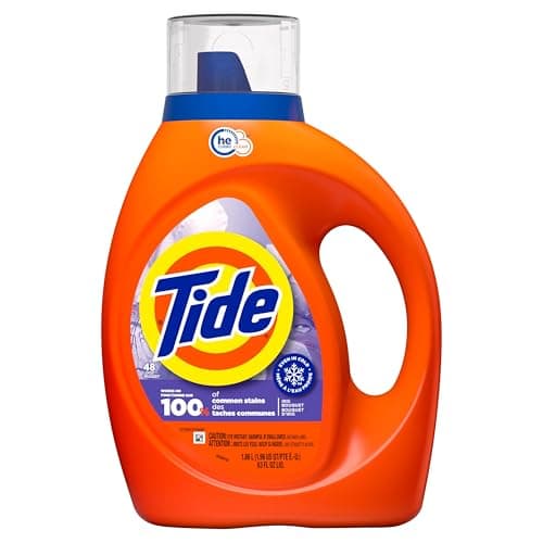 Détergent à lessive liquide Tide, parfum bouquet d'iris, compatible HE, détergent liquide propre à l'eau froide, 1,86 litres, 48...