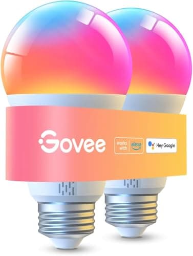 Govee Smart A19 LED Light Bulbs, 1000LM RGBWW Dimmable, Wi-Fi & Bluetooth Color Changing Light Bulbs, Works with Alexa & Google Assistant No Hub...