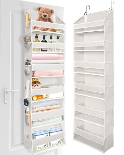 Organiseur de porte ULG avec 6 grandes poches, 12 poches latérales, capacité de poids de 50 lb, organisateur de porte à suspendre pour chambre à coucher, salle de bain, garde-manger,...
