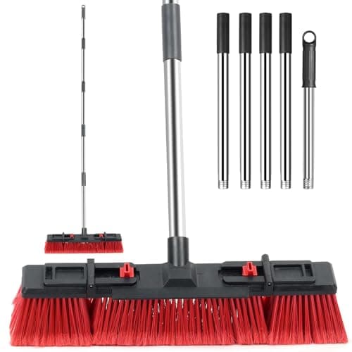 Industrial Heavy-Duty Push Broom with 70" Adjustable Handle – Ideal for Outdoor & Commercial Use
