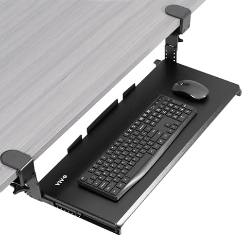 VIVO Large Height Adjustable Under Desk Keyboard Tray, C-clamp Mount System, 27(33 Including Clamps) x 11 inch Slide-Out Platform Computer Drawer...