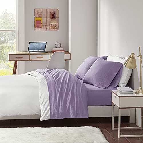 Intelligent Design ID20-706 Parure de lit en jersey de coton mélangé Queen Violet, Queen