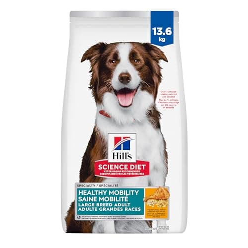 Hill's Science Diet Adult Healthy Mobility Farine de poulet de grande race, recette de riz brun et d'orge Croquettes pour chiens Sac de 13,6 kg
