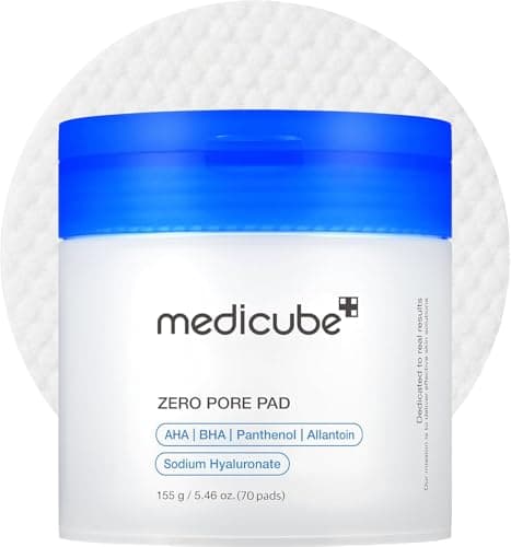 Medicube Zero Pore Pads 2.0 - Tampons toniques pour le visage à double texture pour exfolier et minimiser les pores avec 4,5 % d'acide lactique AHA et 0,45 % de BHA salicylique...