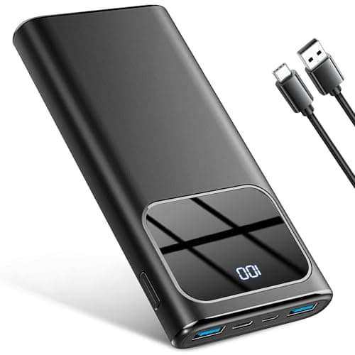 Power Bank, chargeur portable 10000mAh avec charge rapide PD 15w, 4 sorties 3 entrées avec TypeC intégré, batterie USBA...